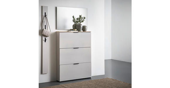 GARDEROBE 3-teilig in 125/200/19 cm - Kaschmir/Eichefarben, Design, Glas/Holzwerkstoff (125/200/19cm) - Voleo