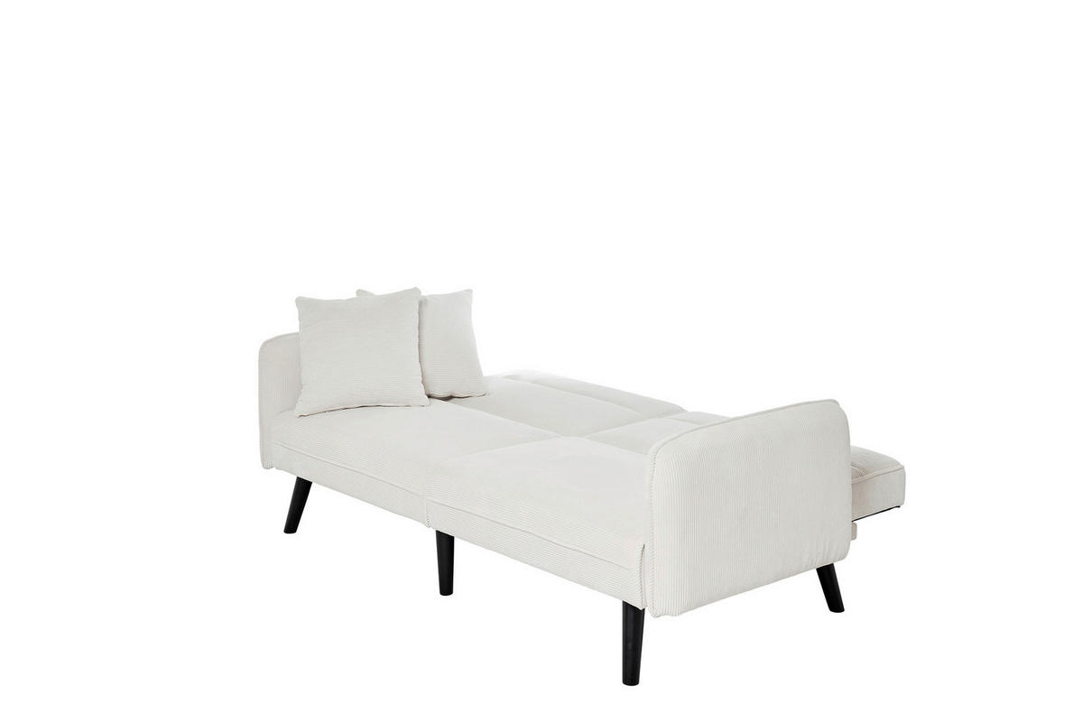 SCHLAFSOFA Cord Elfenbein  - Elfenbein/Champagner, MODERN, Holz/Textil (191/83/84cm) - Livetastic