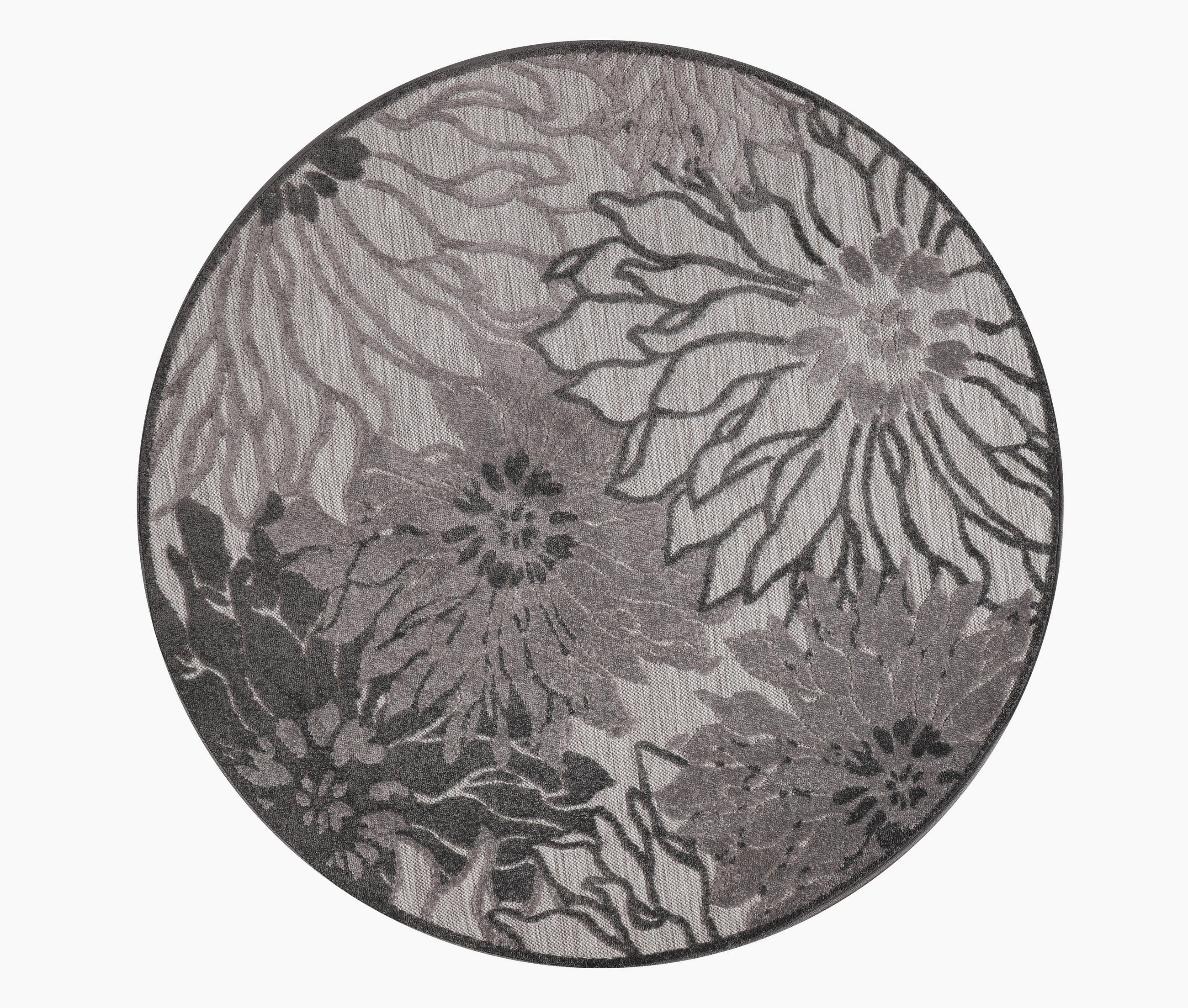 TEPIH ZA UNUTAR./VANJ. UPORAB  120 cm  siva, svijetlo siva  Floral  - siva/svijetlo siva, Lifestyle, tekstil/plastika (120cm)