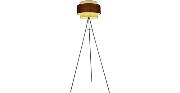 Stehleuchte Yigit - Beige/Schwarz, ROMANTIK / LANDHAUS, Kunststoff/Metall (65/157cm) - James Wood