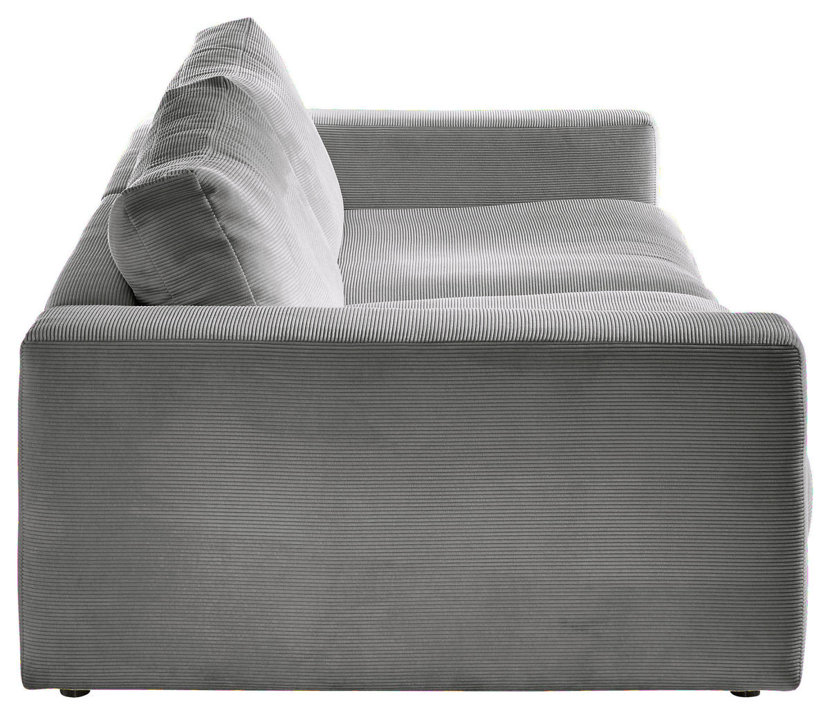 MEGASOFA in Feincord Grau  - Schwarz/Grau, Design, Kunststoff/Textil (290/86/127cm) - Pure Home Lifestyle