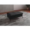 HOCKER in Leder Schwarz  - Schwarz, Konventionell, Leder/Metall (102/47/69cm) - Sit & More
