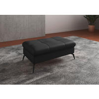 HOCKER in Leder Schwarz  - Schwarz, Konventionell, Leder/Metall (102/47/69cm) - Sit & More