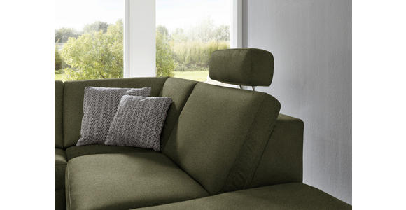 ECKSOFA in Mikrofaser Dunkelgrün 275/242 cm - Dunkelgrün/Alufarben, Design, Textil/Metall (275/242cm) - Dieter Knoll