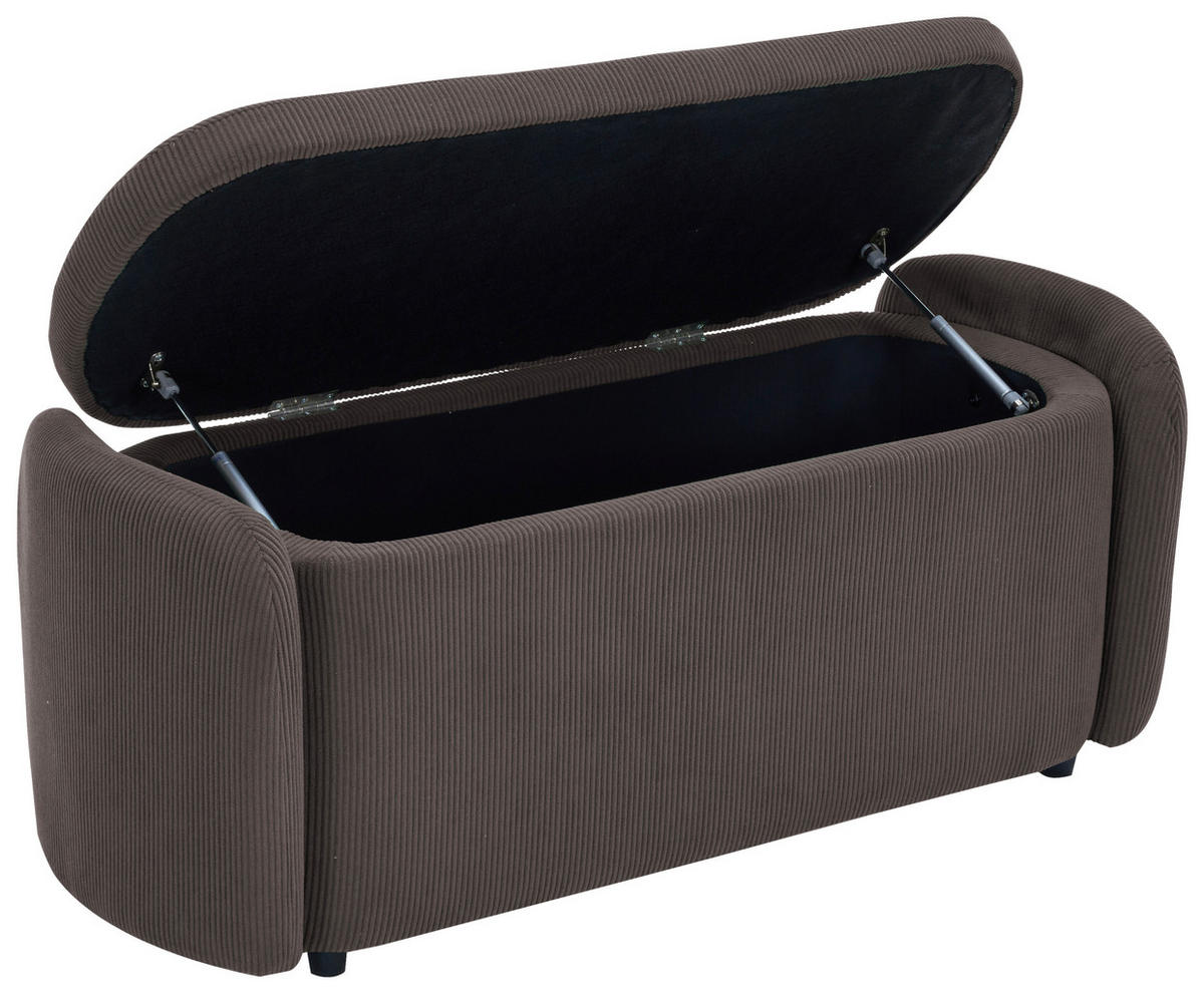 HOCKERBANK in Textil Taupe  - Taupe/Schwarz, Design, Kunststoff/Textil (114/47/42cm) - P & B