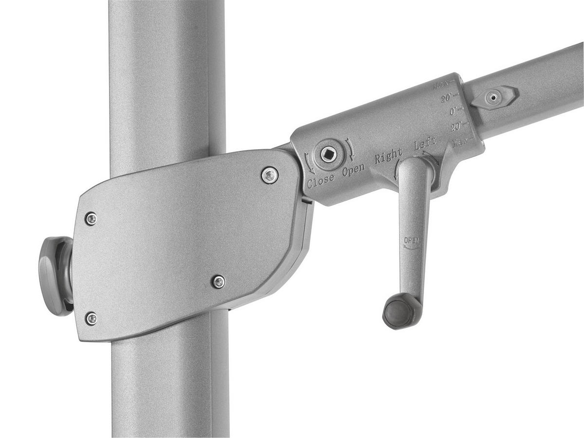 AMPELSCHIRM 300x300 cm Grau  - Silberfarben/Grau, KONVENTIONELL, Textil/Metall (300/300cm) - Suncomfort by Glatz