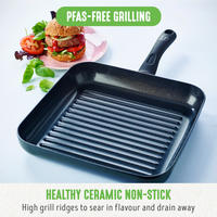 GRILLPFANNE Savory Keramikbeschichtung 28 cm  - Schwarz, Basics, Kunststoff/Metall (28cm) - GreenChef
