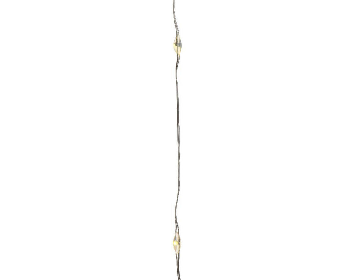 UKRASNE LAMPICE - bela/srebrna, Osnovno, plastika (195cm) - X-Mas