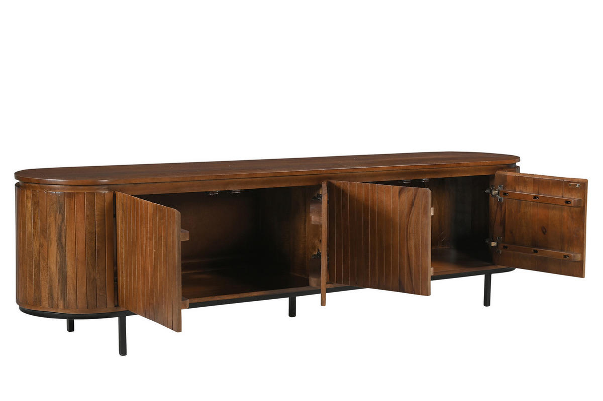 LOWBOARD  210/56/43 cm   - Schwarz/Naturfarben, Design, Holz/Metall (210/56/43cm) - MID.YOU