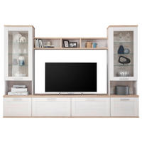 WOHNWAND  in Weiß, Eichefarben  277/191/35/43 cm  - Eichefarben/Silberfarben, Design, Glas/Holzwerkstoff (277/191/35/43cm) - MID.YOU