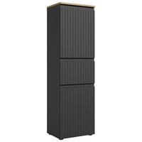 MIDISCHRANK 40/136/31 cm  - Eichefarben/Schwarz, MODERN, Holzwerkstoff/Kunststoff (40/136/31cm) - MID.YOU