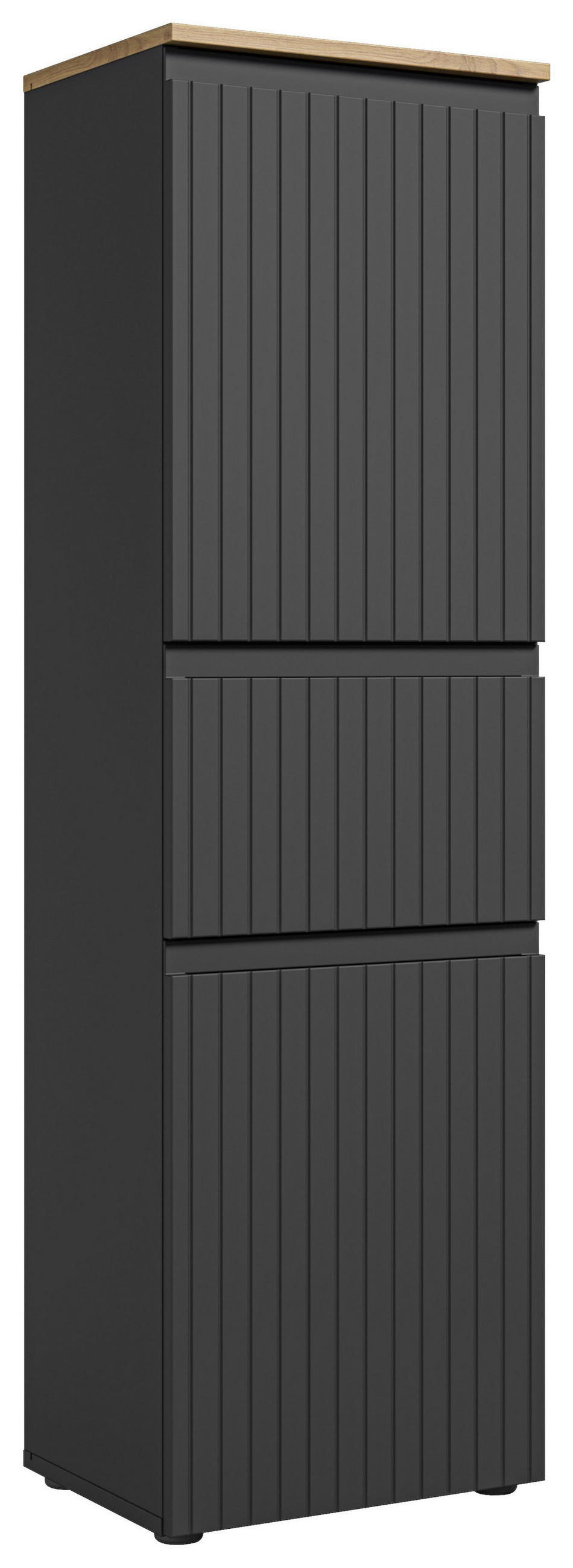 Mid.you Midischrank Schwarz, Eiche 40x136x31 cm