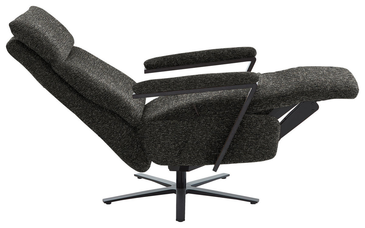 RELAXSESSEL in Textil Schwarzbraun  - Schwarzbraun/Schwarz, Design, Textil/Metall (68/117/85cm) - Cantus