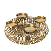 KERZENHALTER - Goldfarben, Basics, Metall (32/32/12cm)