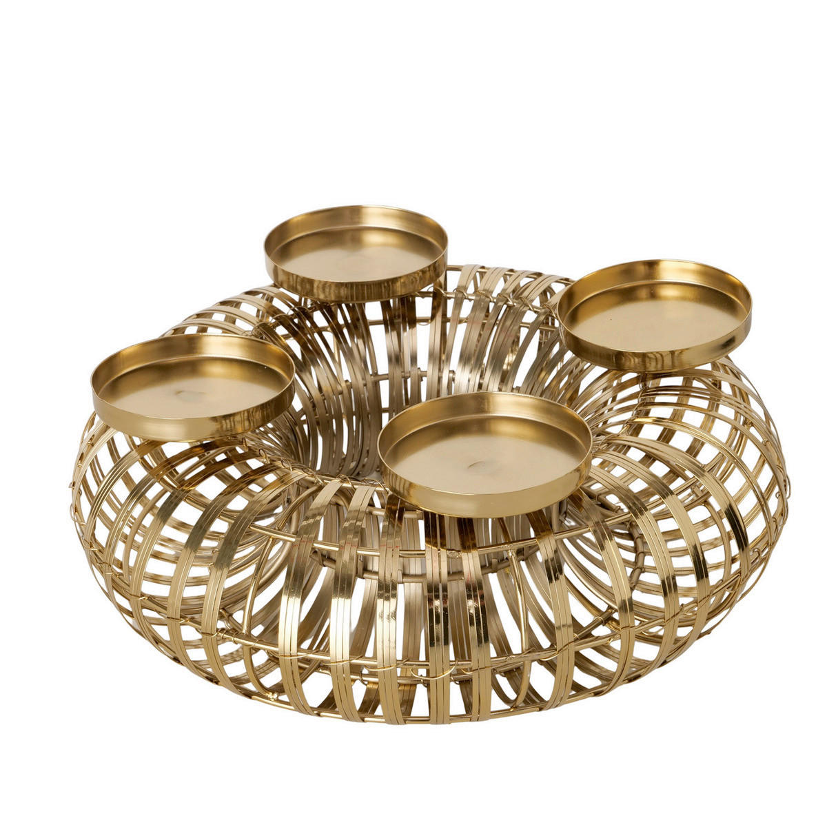 KERZENHALTER - Goldfarben, Basics, Metall (32/32/12cm)