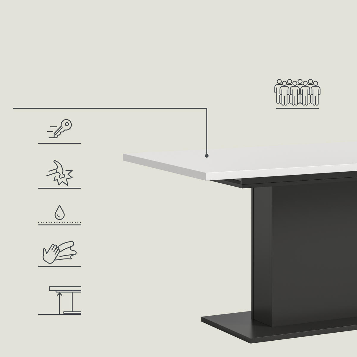 AUSZIEHTISCH in Holzwerkstoff  - Weiß/Grau, KONVENTIONELL, Holzwerkstoff (150-190/76/90cm) - MID.YOU