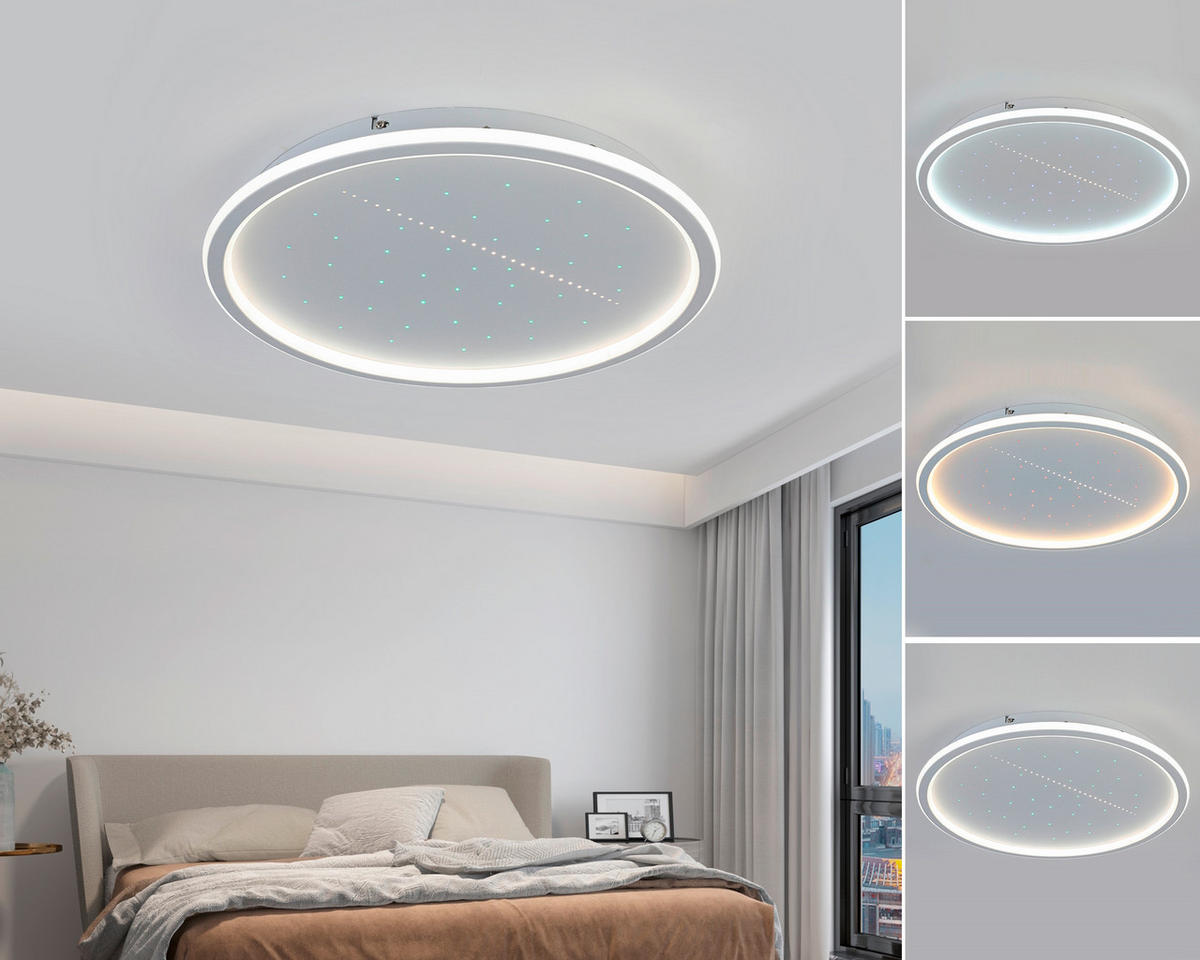 LED-DECKENLEUCHTE Kettering 45/5,5 cm   - Weiß, Trend, Kunststoff/Metall (45/5,5cm) - Novel