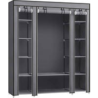 STOFFSCHRANK in Grau  - Grau, Trend, Kunststoff/Textil (150/175/45cm) - Boxxx