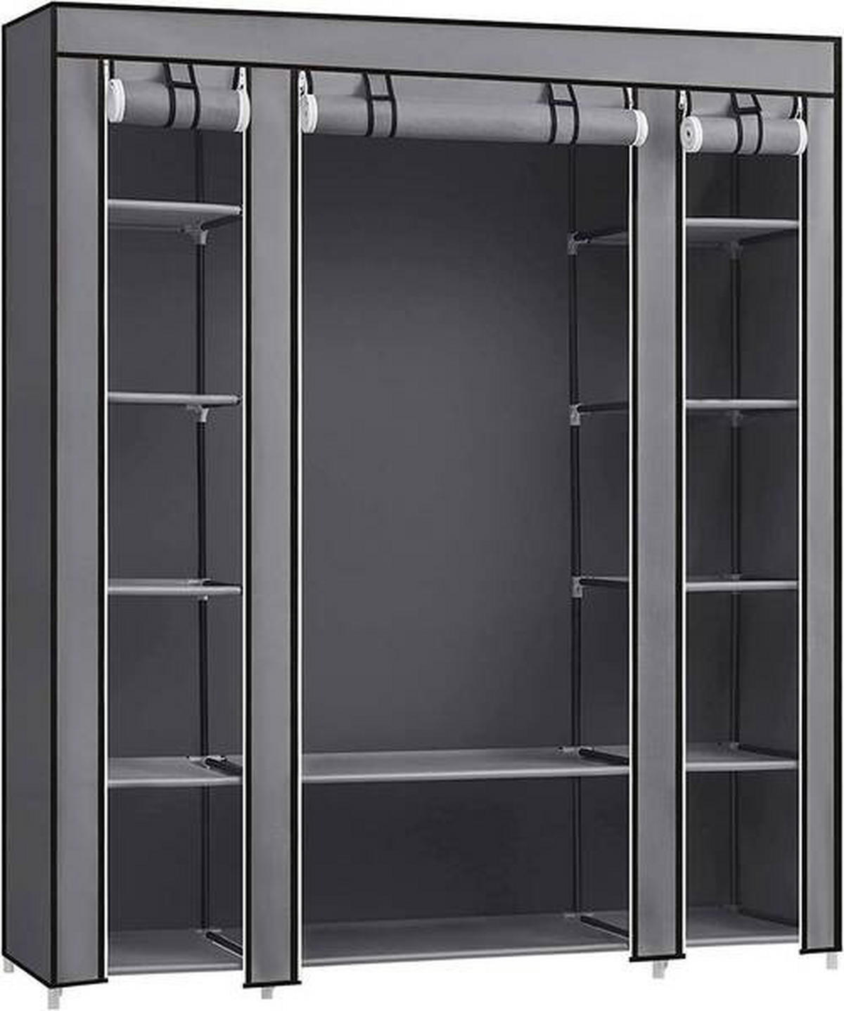 STOFFSCHRANK in Grau  - Grau, Trend, Kunststoff/Textil (150/175/45cm) - Boxxx