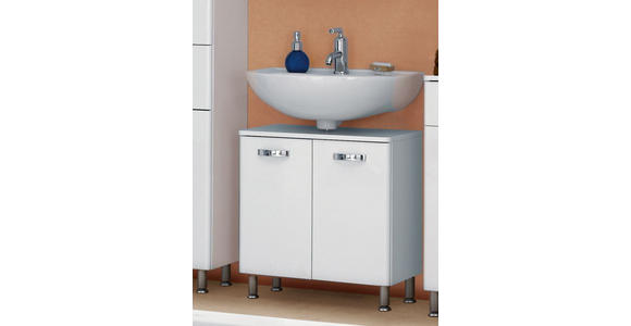 WASCHBECKENUNTERSCHRANK 60/53/33 cm - Chromfarben/Weiß, KONVENTIONELL, Holzwerkstoff/Metall (60/53/33cm) - Xora