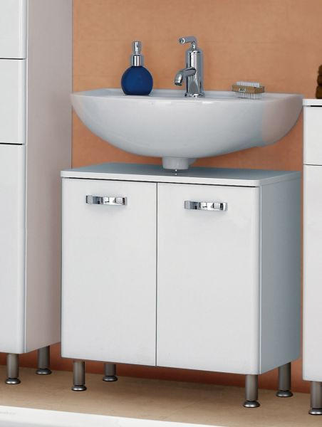 WASCHBECKENUNTERSCHRANK 60/53/33 cm  - Chromfarben/Weiß, KONVENTIONELL, Holzwerkstoff/Metall (60/53/33cm) - Xora