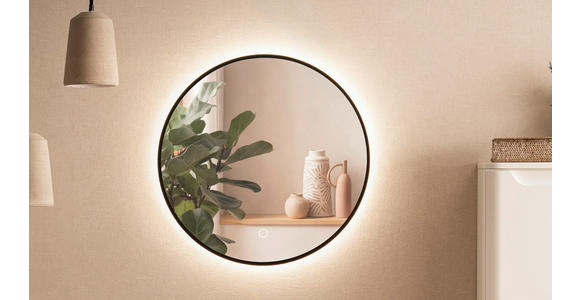 BADEZIMMERSPIEGEL 60/60/2 cm  - Silberfarben/Schwarz, KONVENTIONELL, Glas/Metall (60/60/2cm) - Xora