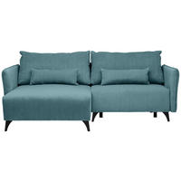 ECKSOFA Türkis Cord  - Türkis/Schwarz, Design, Textil/Metall (175/254cm) - Stylife