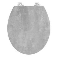 WC-SITZ - Grau, Basics, Holzwerkstoff (37,8/5,7/45,7cm) - Sadena