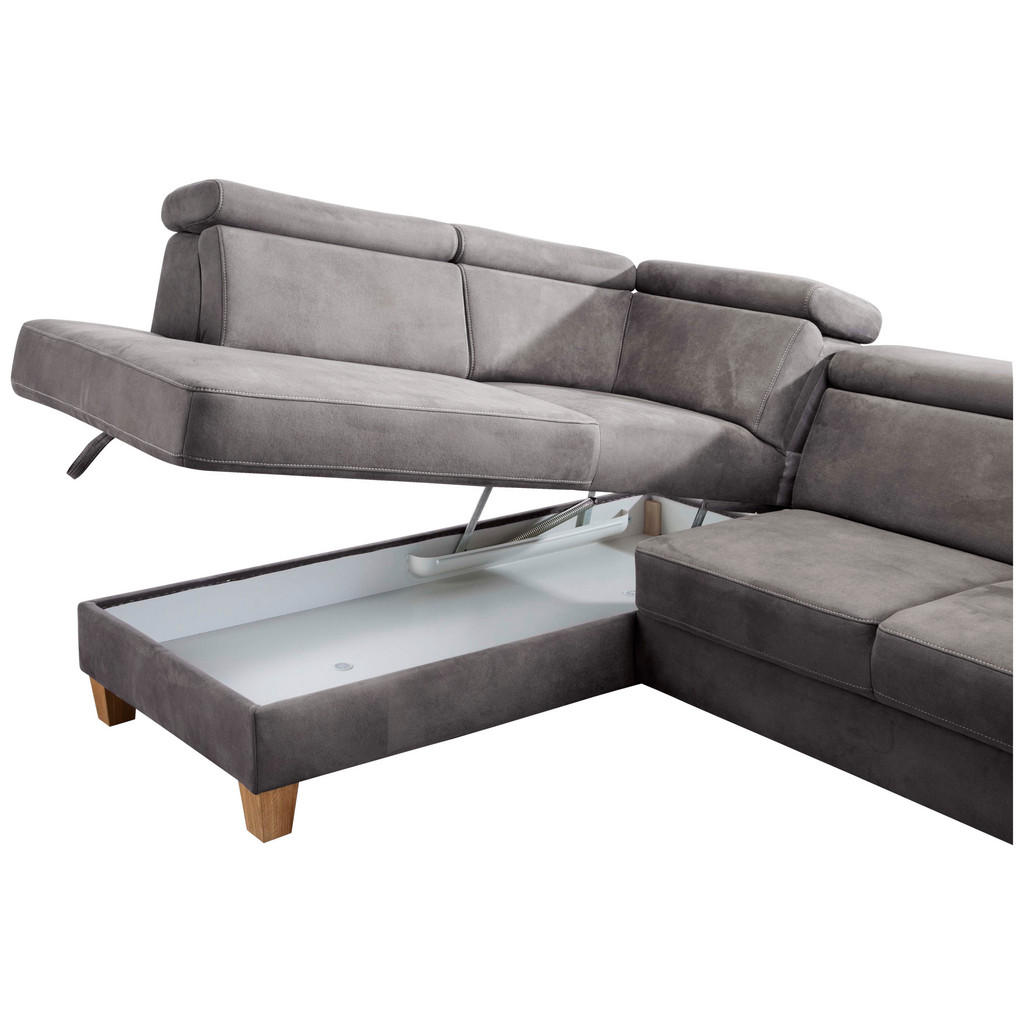 Thumbnail - Sit & More Ecksofa, Anthrazit, Textil, Buche, 5,5-Sitzer, Ottomane links, L-Form, 245x194 cm, Goldenes M, Oeko-Tex® Stan...