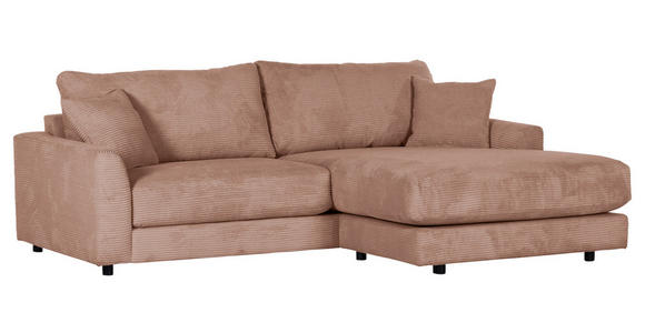 ECKSOFA Altrosa Cord  - Schwarz/Altrosa, Design, Kunststoff/Textil (240/175cm) - Landscape