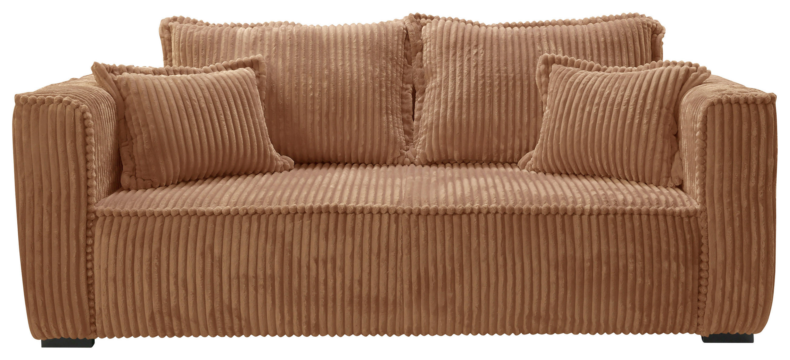 CANAPÉ in Cord Rostfarben - couleur rouille/noir, Design, textile/bois (223/95/121cm) - MID.YOU