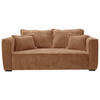 SOFA in Cord Rostfarben  - Rostfarben/Schwarz, Design, Holz/Textil (223/95/121cm) - MID.YOU