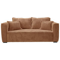SOFA in Cord Rostfarben  - Rostfarben/Schwarz, Design, Holz/Textil (223/95/121cm) - MID.YOU