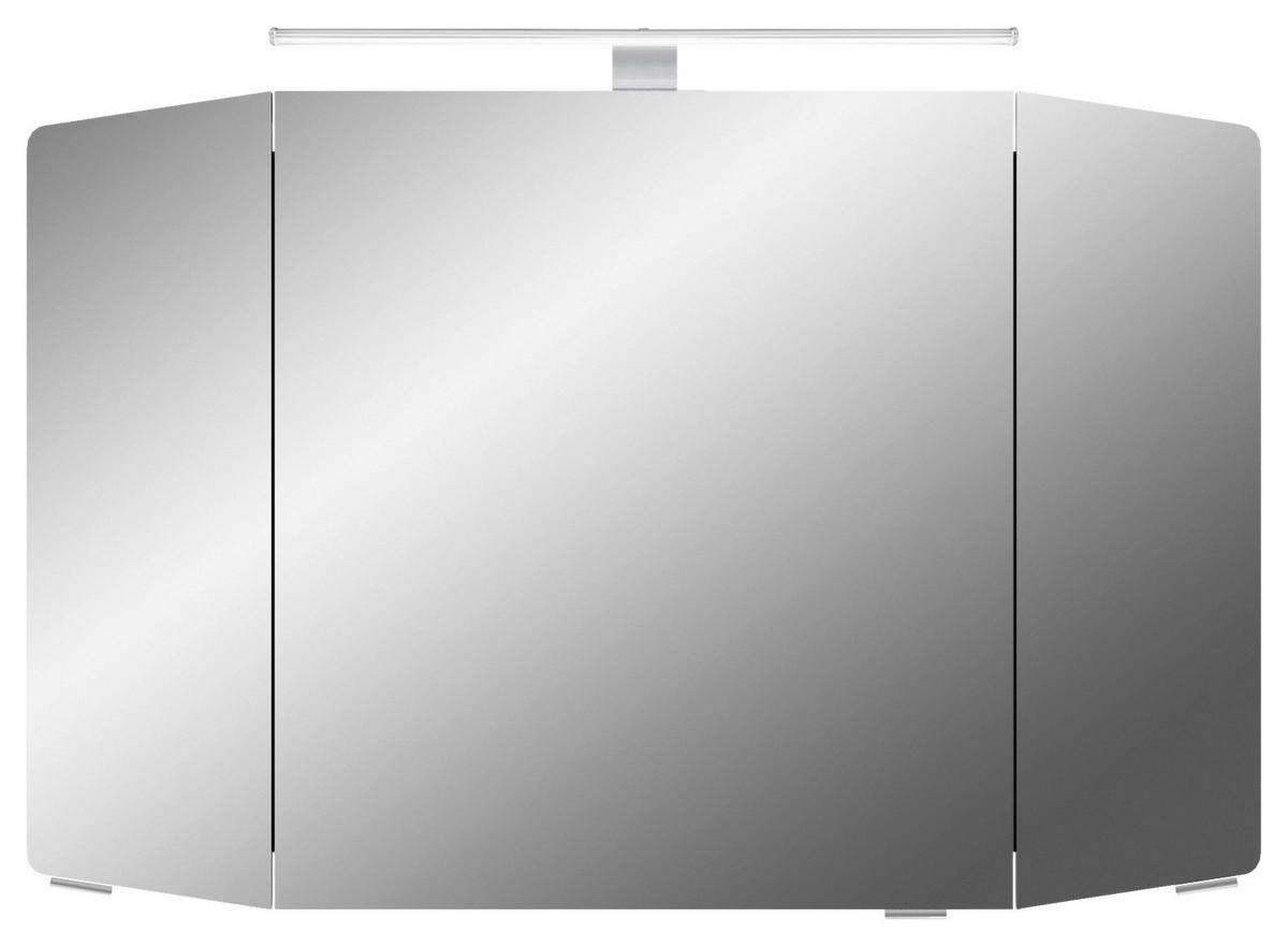 SPIEGELSCHRANK 100/67/17 cm  - Chromfarben/Weiß, KONVENTIONELL, Glas/Holzwerkstoff (100/67/17cm) - Pelipal