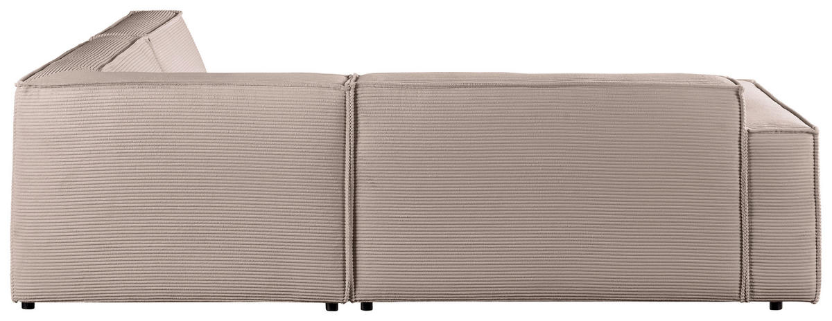 ECKSOFA Taupe Cord  - Taupe/Schwarz, KONVENTIONELL, Kunststoff/Textil (254/224cm) - Hom`in