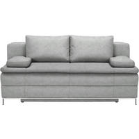 BOXSPRINGSOFA  mit Stoffauswahl, Schlafen auf Sitzhöhe Flachgewebe Hellgrau  - Chromfarben/Hellgrau, Design, Textil/Metall (200/93/107cm) - Novel