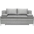 BOXSPRINGSOFA Centa in Flachgewebe Hellgrau  - Chromfarben/Hellgrau, Design, Textil/Metall (200/93/107cm) - Novel