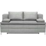 BOXSPRINGSOFA in Flachgewebe Hellgrau  - Chromfarben/Hellgrau, Design, Textil/Metall (200/93/107cm) - Novel