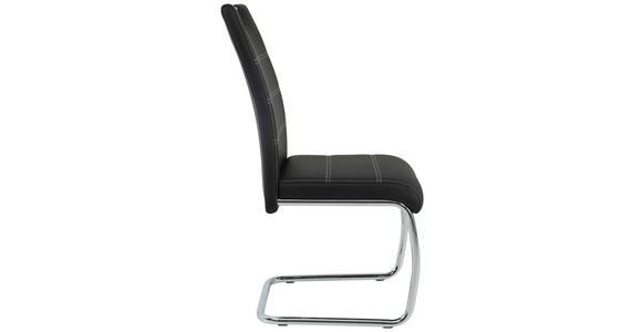 SCHWINGSTUHL in Lederlook - Chromfarben/Schwarz, Design, Textil/Metall (43/98/59cm) - Carryhome