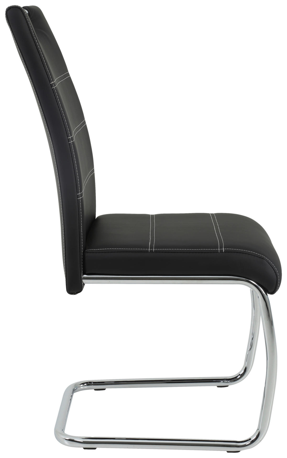 SCHWINGSTUHL  in Lederlook  - Chromfarben/Schwarz, Design, Textil/Metall (43/98/59cm) - Carryhome