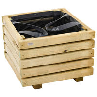 BLUMENKASTEN  - Schwarz/Kieferfarben, Basics, Holz/Textil (40/40/40cm) - Siena Garden