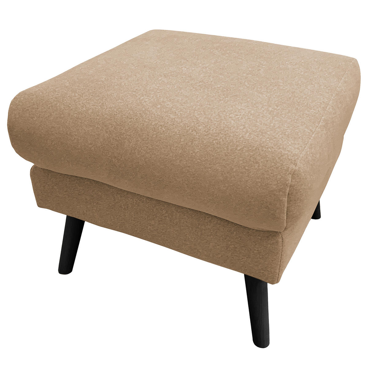 HOCKER in Textil Beige  - Beige/Schwarz, Design, Holz/Textil (61/49/65cm) - Livetastic