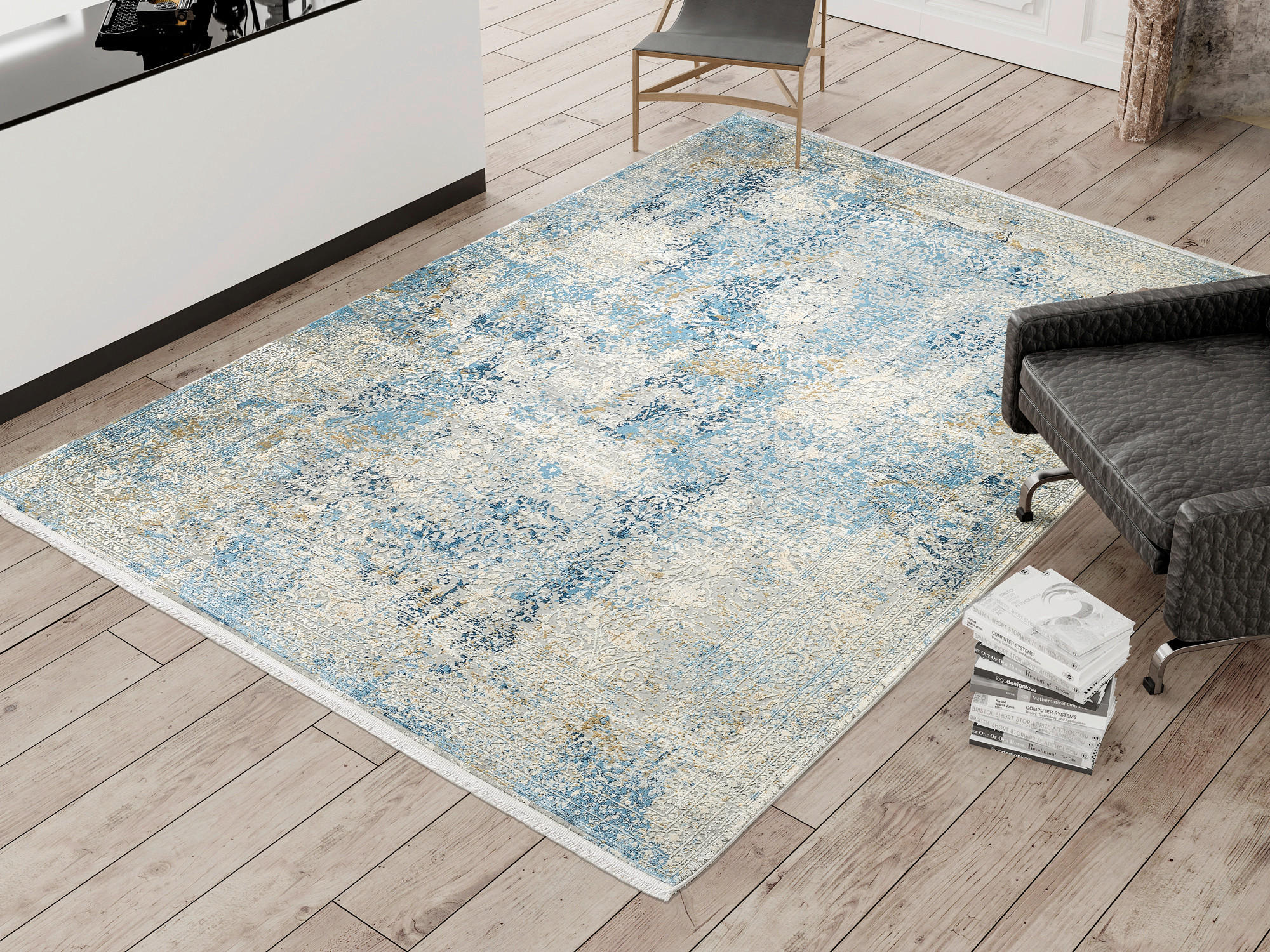 WEBTEPPICH 80/150 cm Avignon Blau, Grau  - Blau/Grau, Design, Textil (80/150cm) - Dieter Knoll