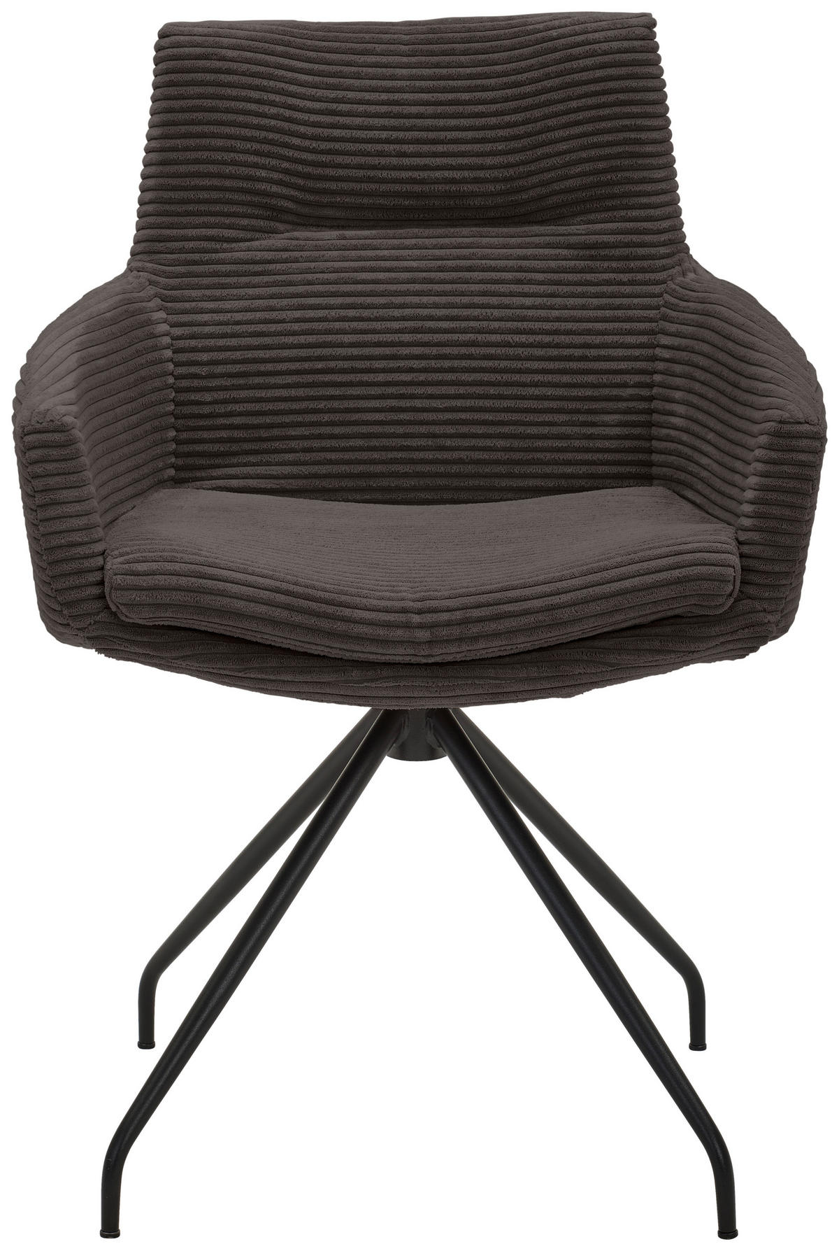 ARMLEHNSTUHL  in Cord  - Schwarz/Mokka, Design, Textil/Metall (61/85/64cm) - Musterring