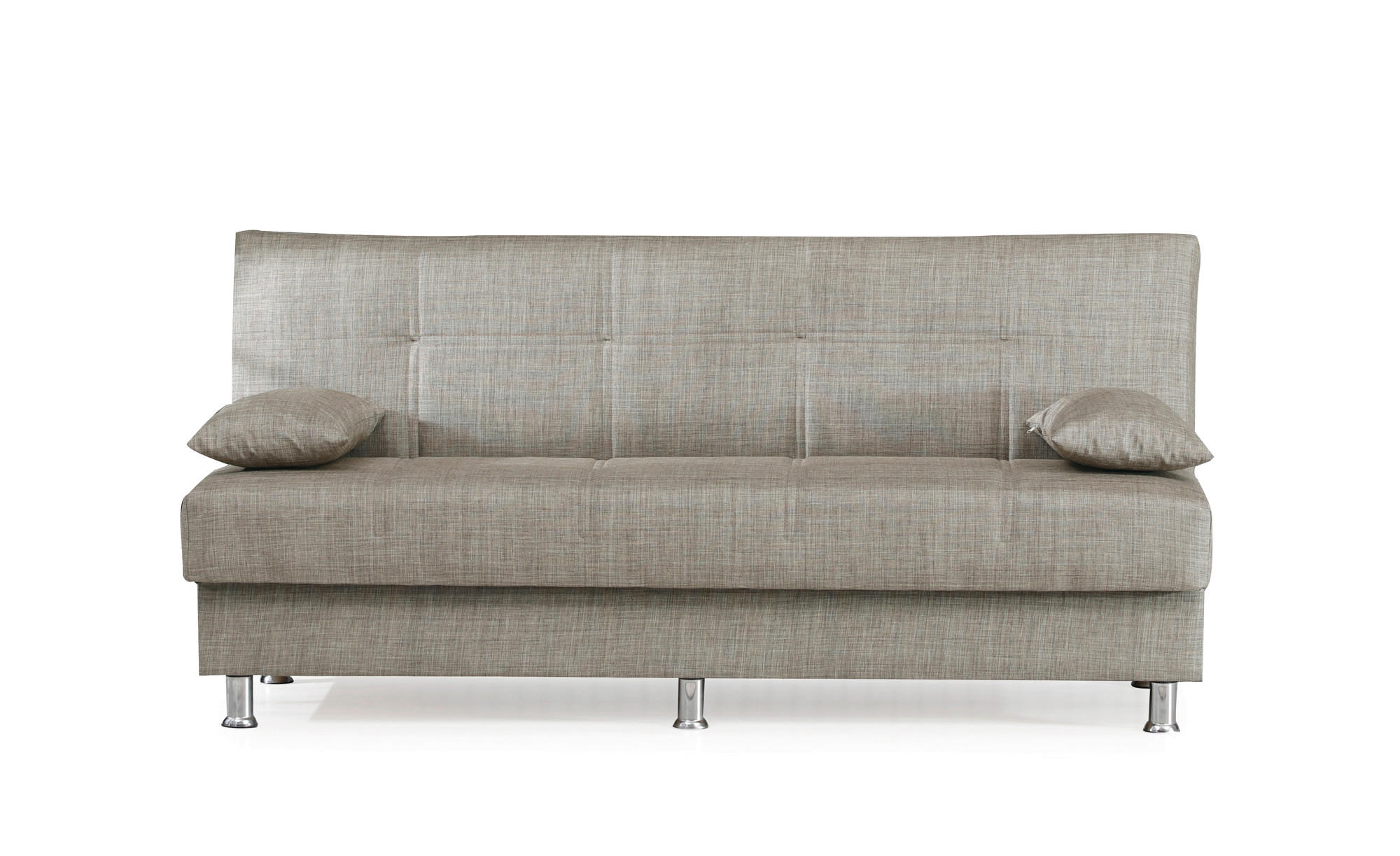 SCHLAFSOFA in Webstoff Beige  - Chromfarben/Beige, Design, Kunststoff/Textil (190/89/89cm) - Livetastic