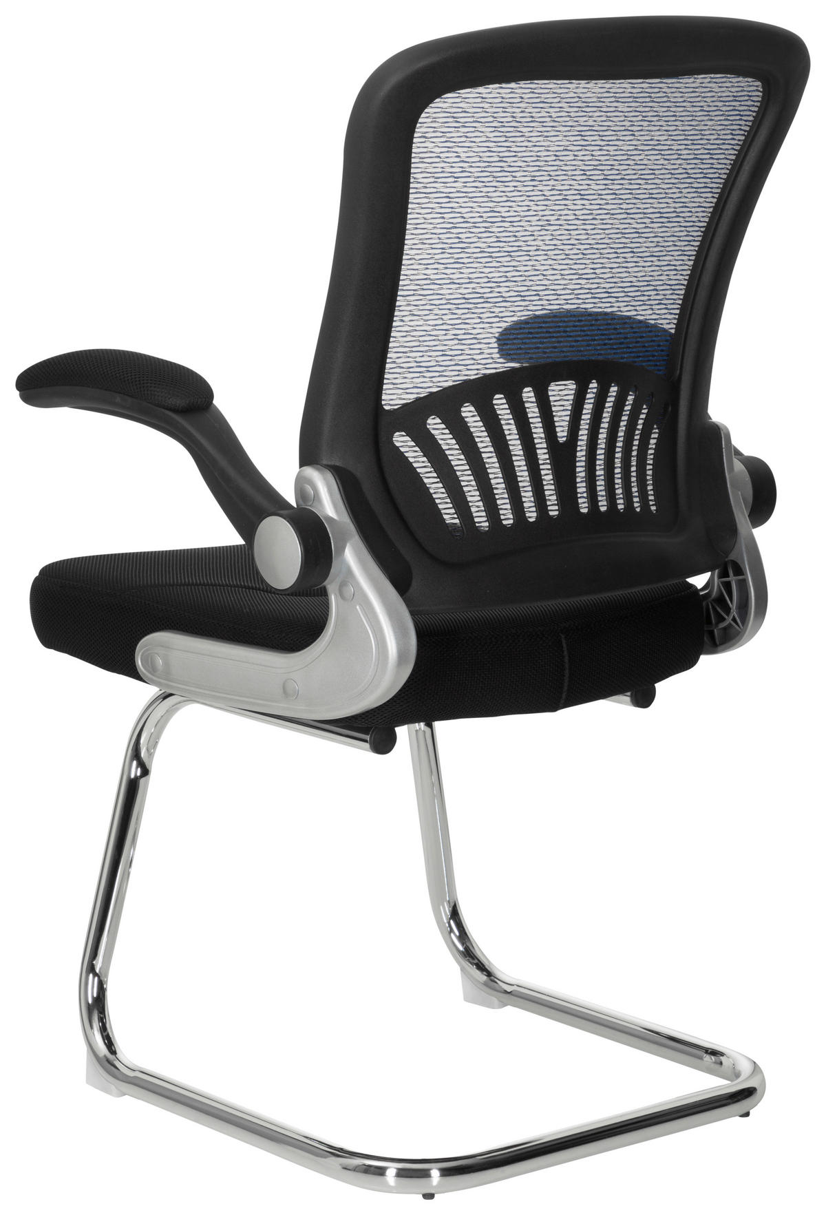 BESUCHERSTUHL Blau, Schwarz  - Chromfarben/Blau, MODERN, Textil/Metall (64/103/64cm) - MID.YOU