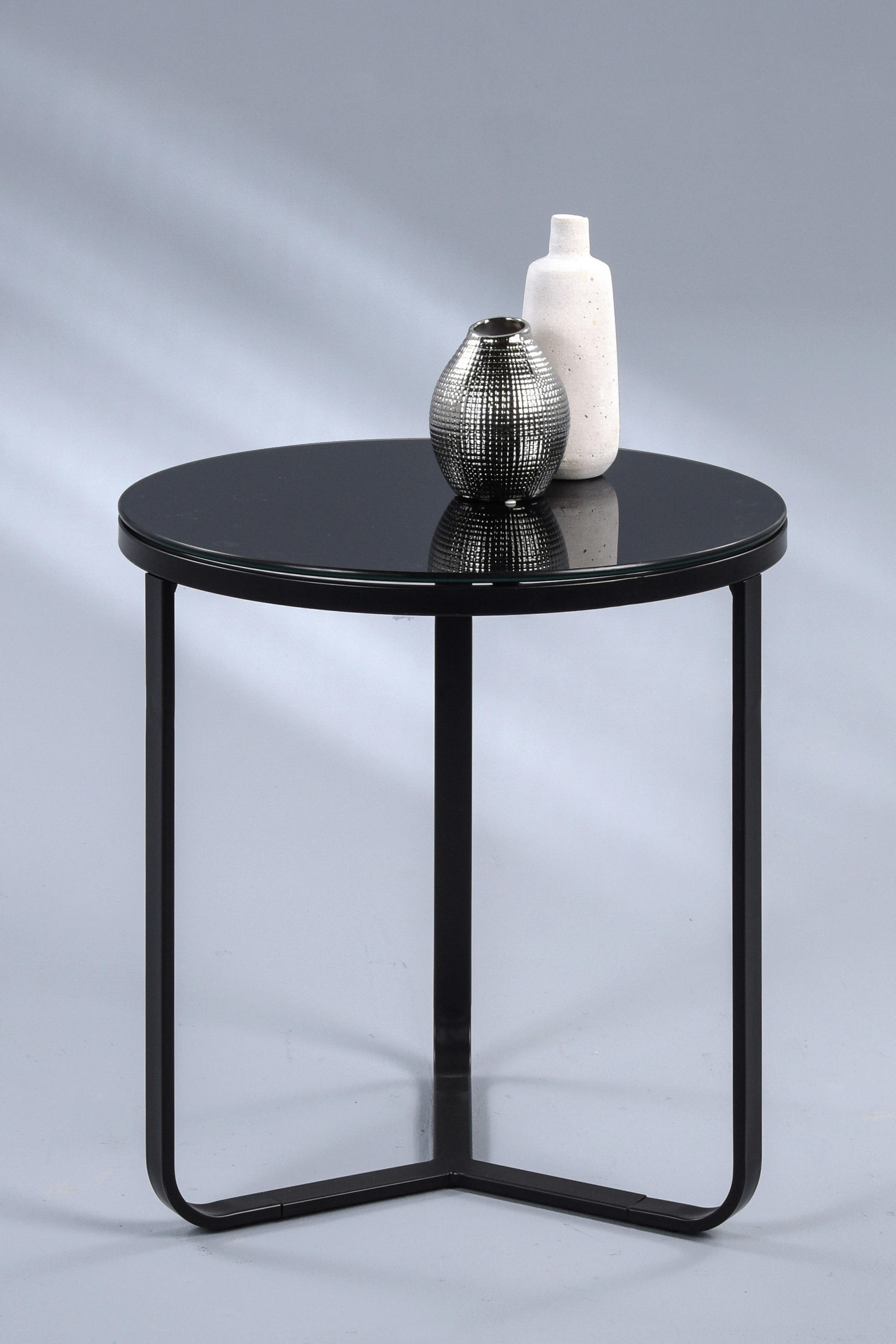 COUCHTISCH in Metall 50/50/50 cm  - Schwarz, Design, Glas/Metall (50/50/50cm) - Xora