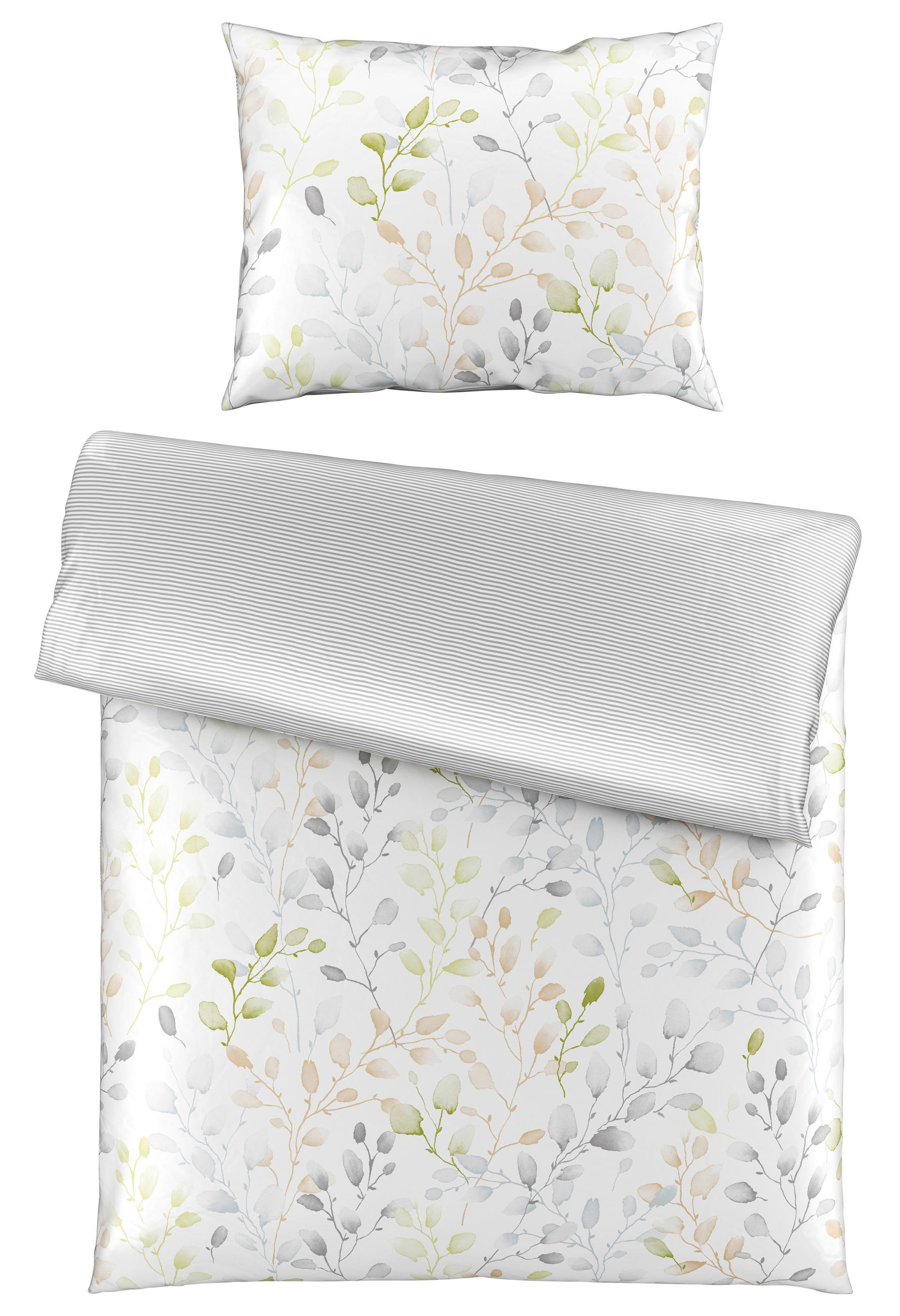 Esposa POSTEĽNÁ BIELIZEŇ, satén, zelená, biela, 140/200 cm