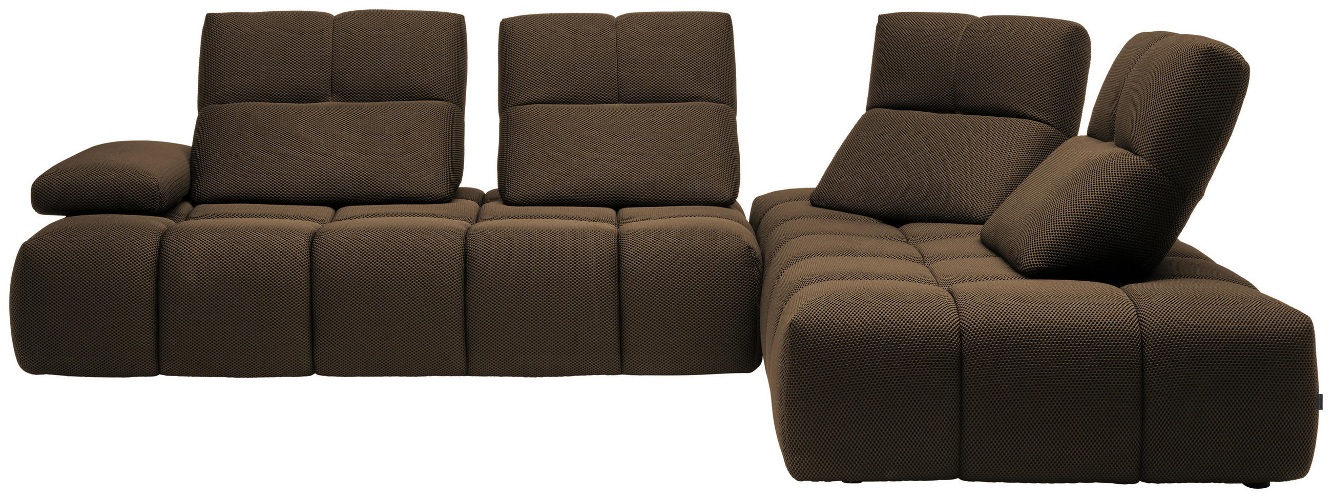 ECKSOFA in Struktur Taupe  313/233 cm  - Taupe/Schwarz, Design, Kunststoff/Textil (313/233cm) - Emilio Belluti