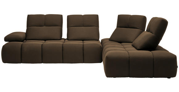 ECKSOFA in Struktur Taupe 313/233 cm - Taupe/Schwarz, Design, Kunststoff/Textil (313/233cm) - Emilio Belluti